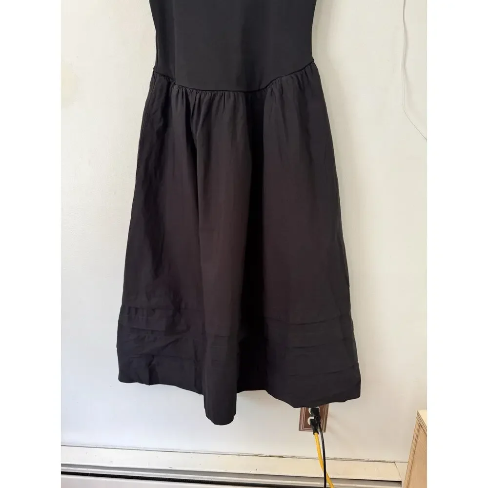 NWT J. Crew Petite Drop Waist Mixy Dress Black Size MP Midi Dress - Picture 7 of 8